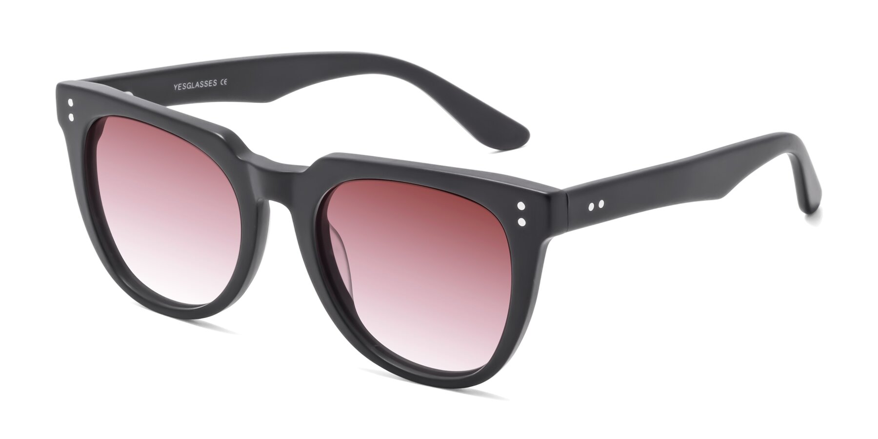 Angle of Graceful in Matte Black with Garnet Gradient Lenses