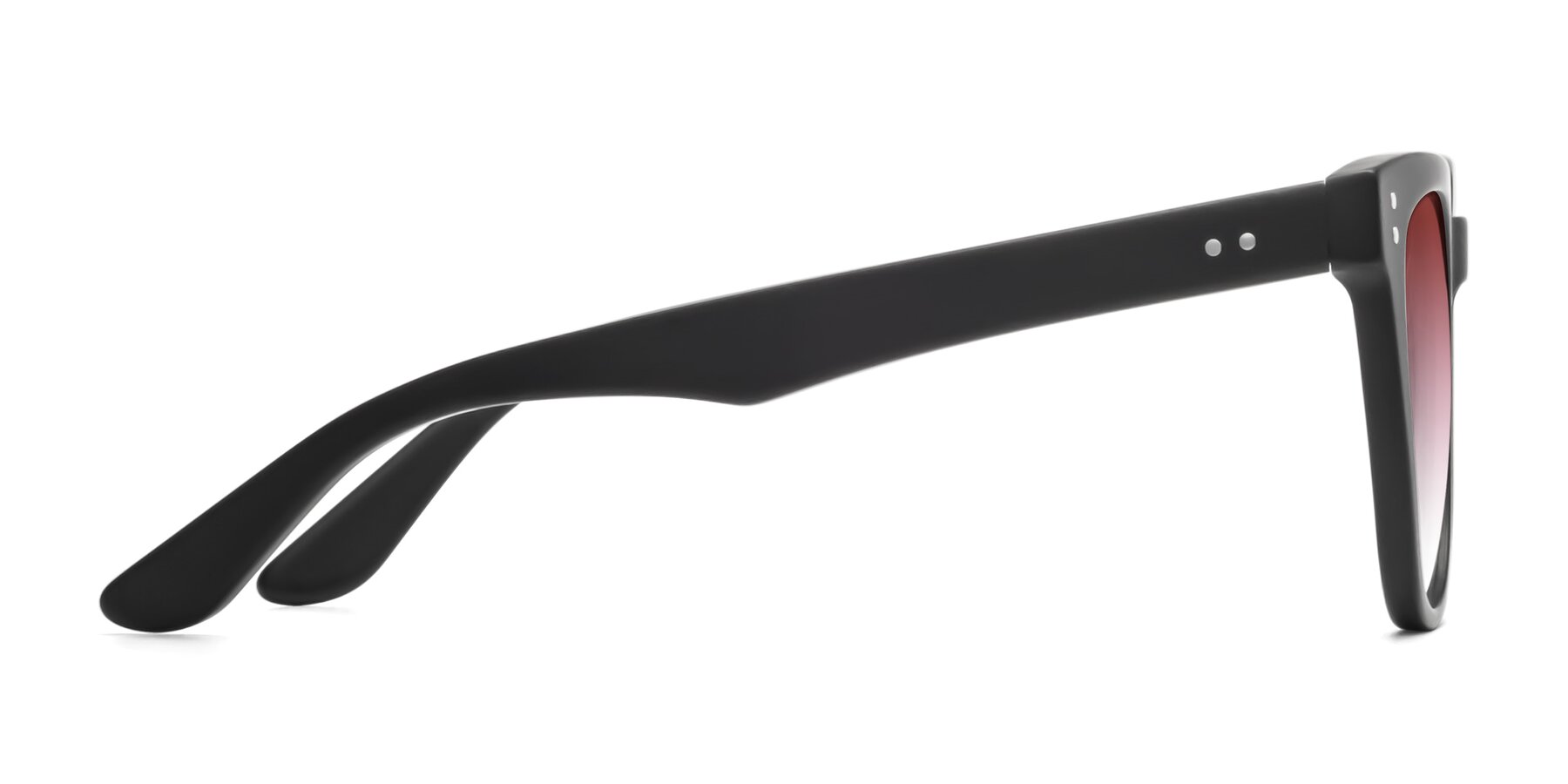 Side of Graceful in Matte Black with Garnet Gradient Lenses