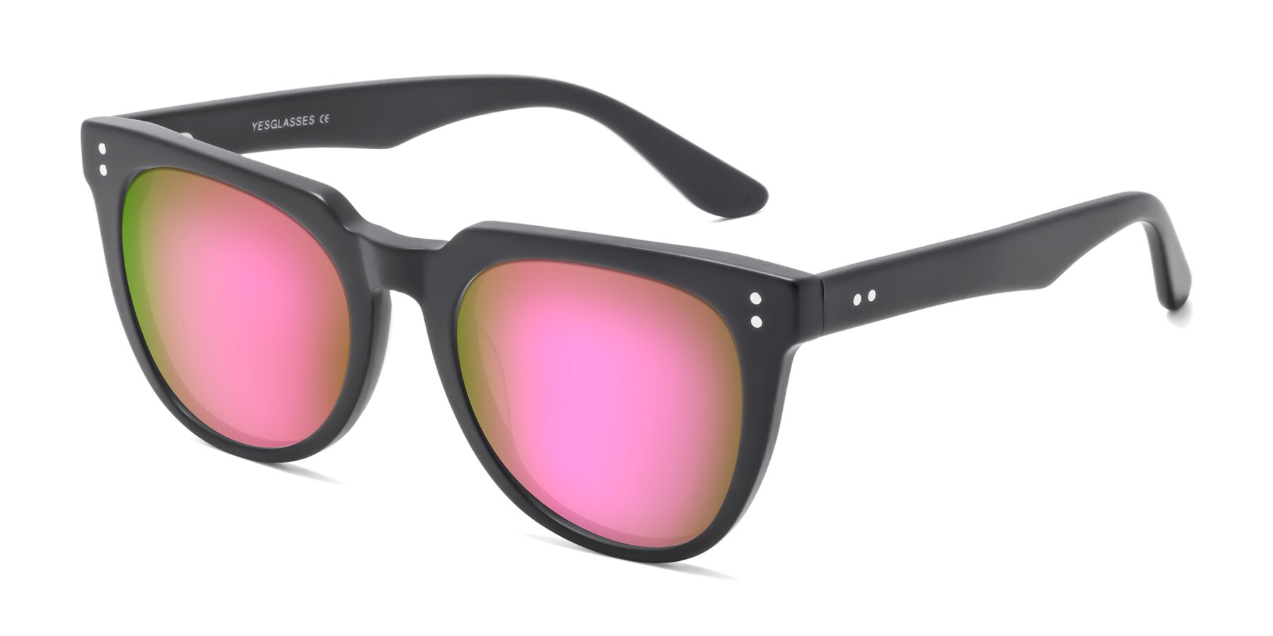Angle of Graceful in Matte Black with Pink Mirrored Lenses