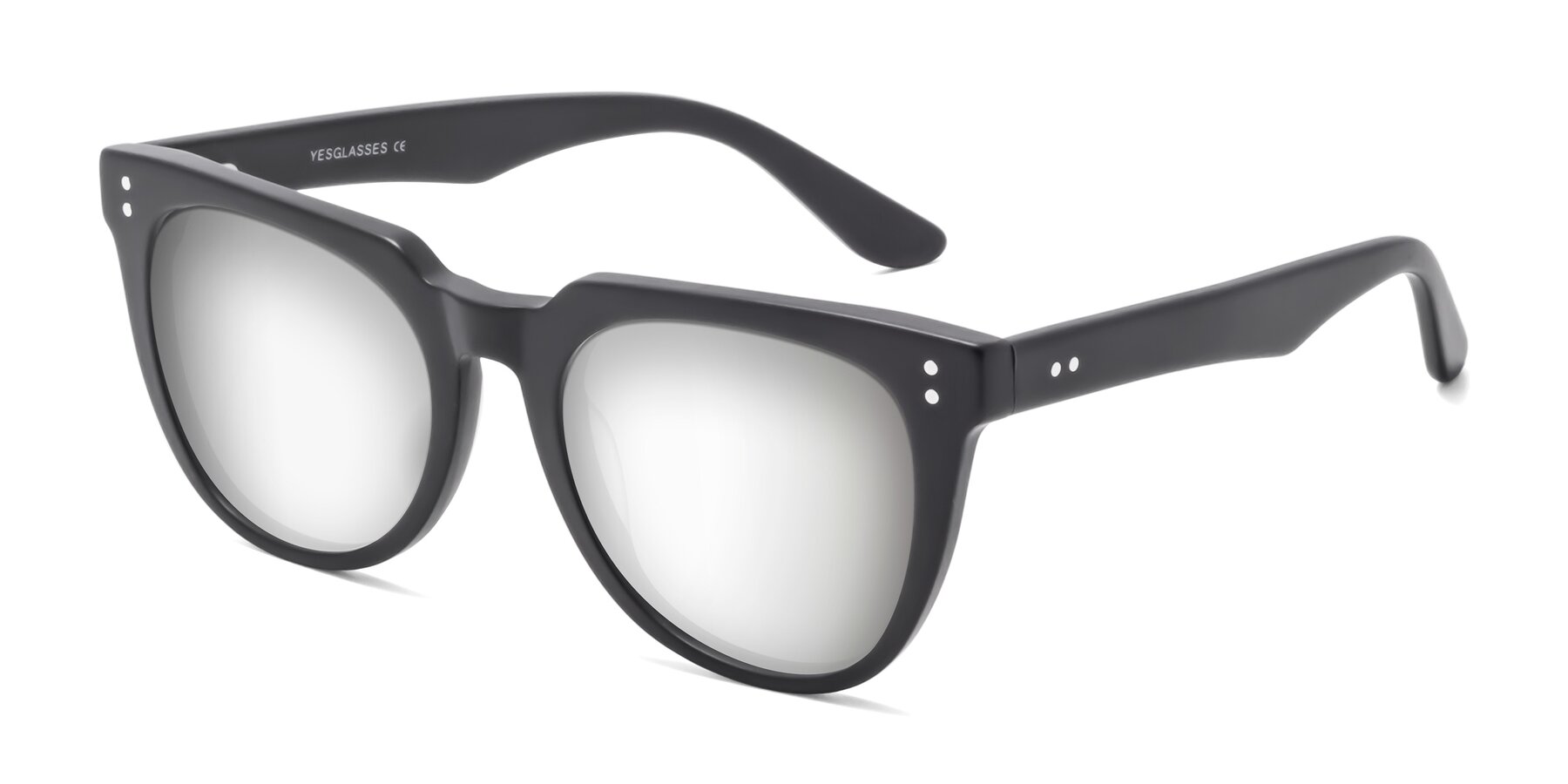 Angle of Graceful in Matte Black with Silver Mirrored Lenses