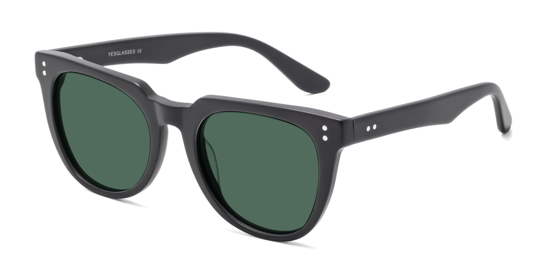 Angle of Graceful in Matte Black with Green Polarized Lenses