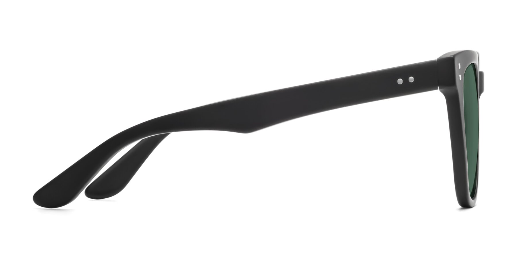 Side of Graceful in Matte Black with Green Polarized Lenses