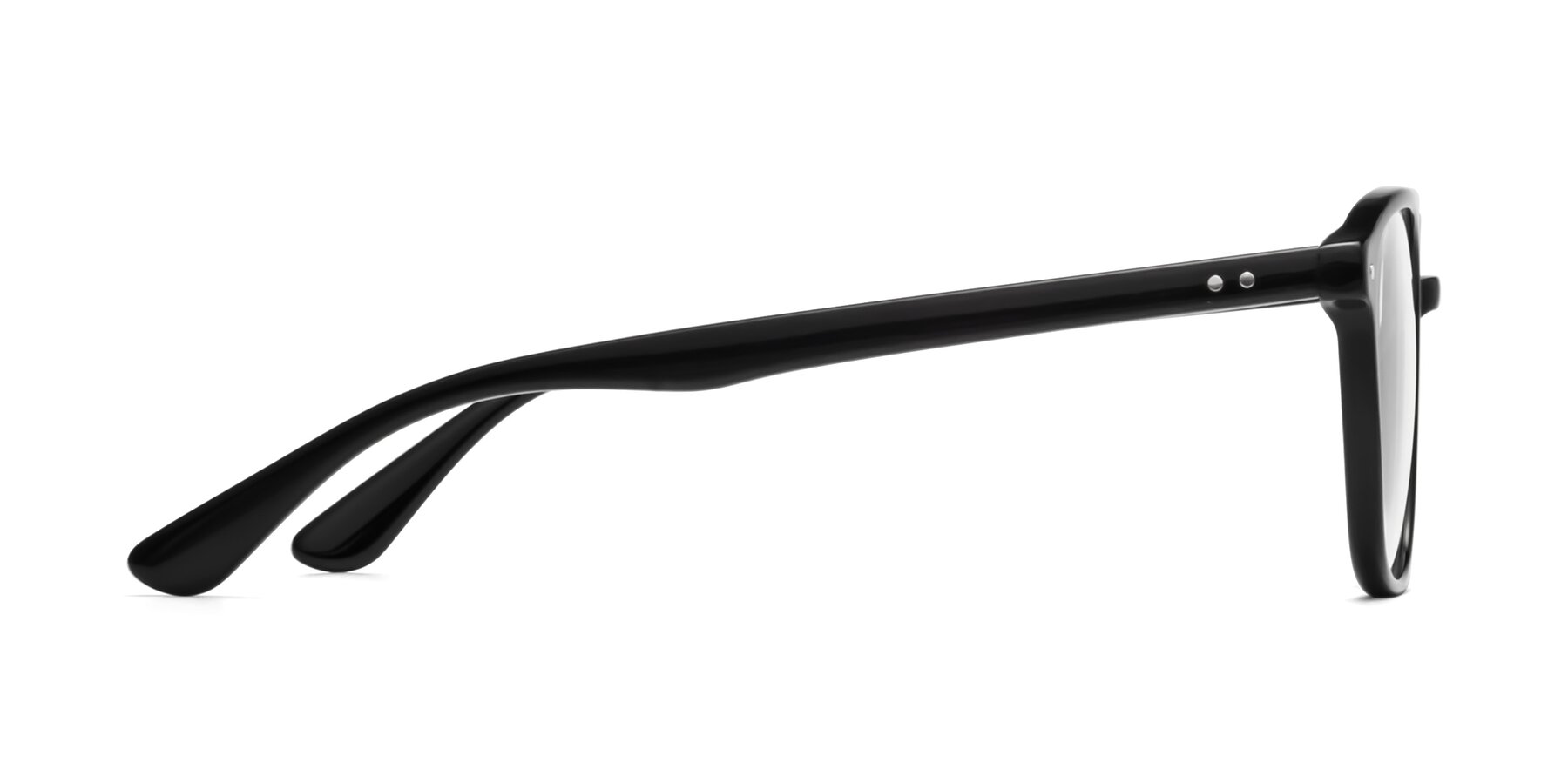 Side of Quantum in Black with Clear Eyeglass Lenses
