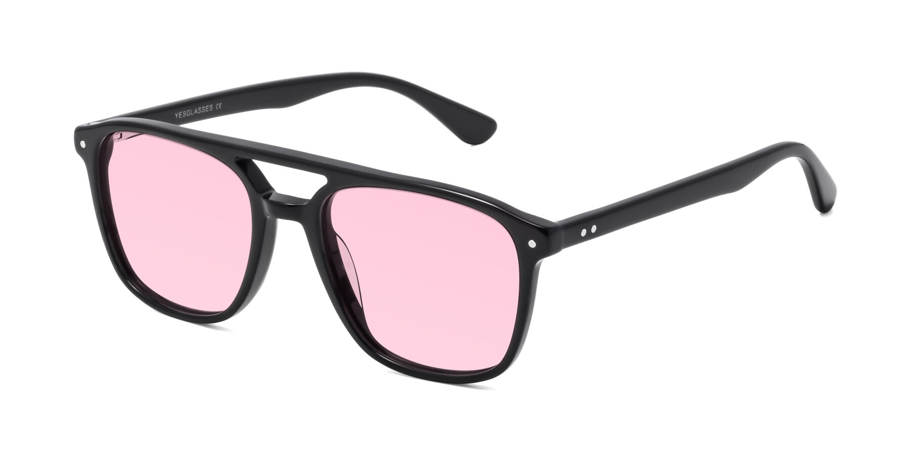 Angle of Quantum in Black with Light Pink Tinted Lenses