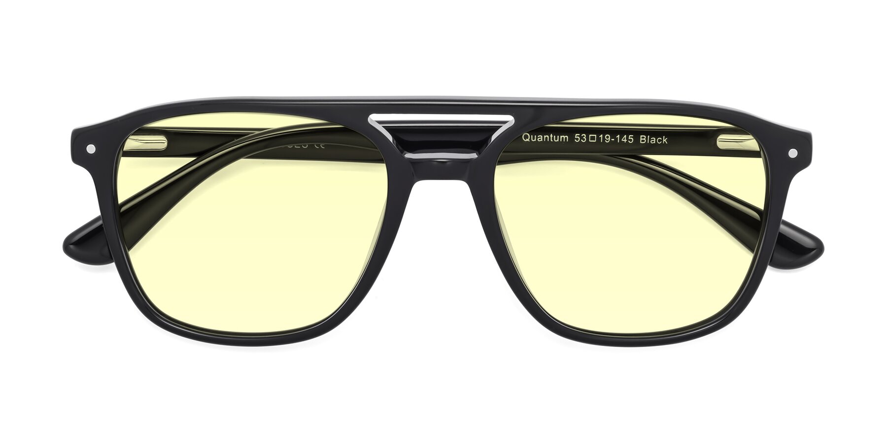 Folded Front of Quantum in Black with Light Yellow Tinted Lenses
