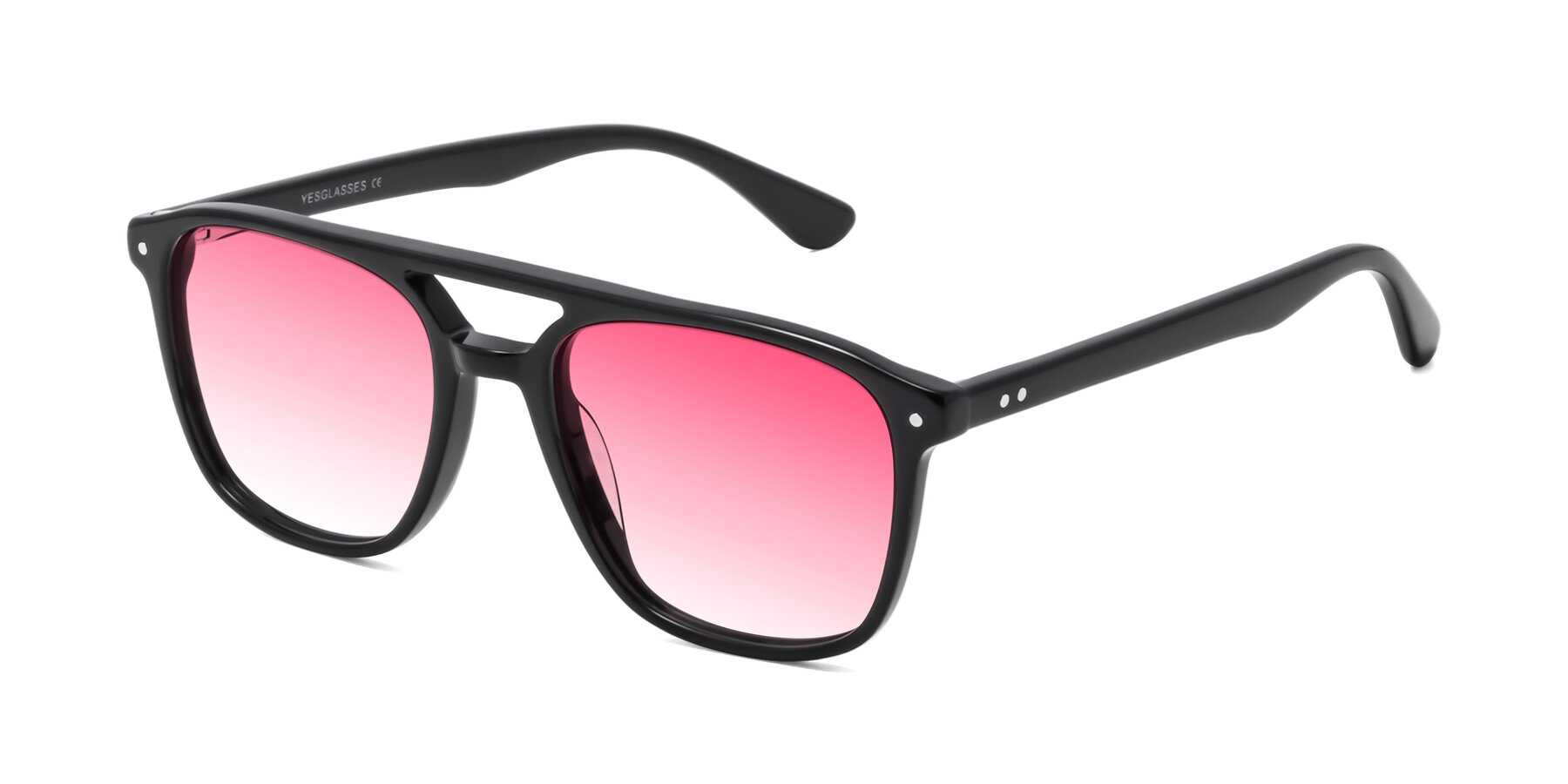 Angle of Quantum in Black with Pink Gradient Lenses