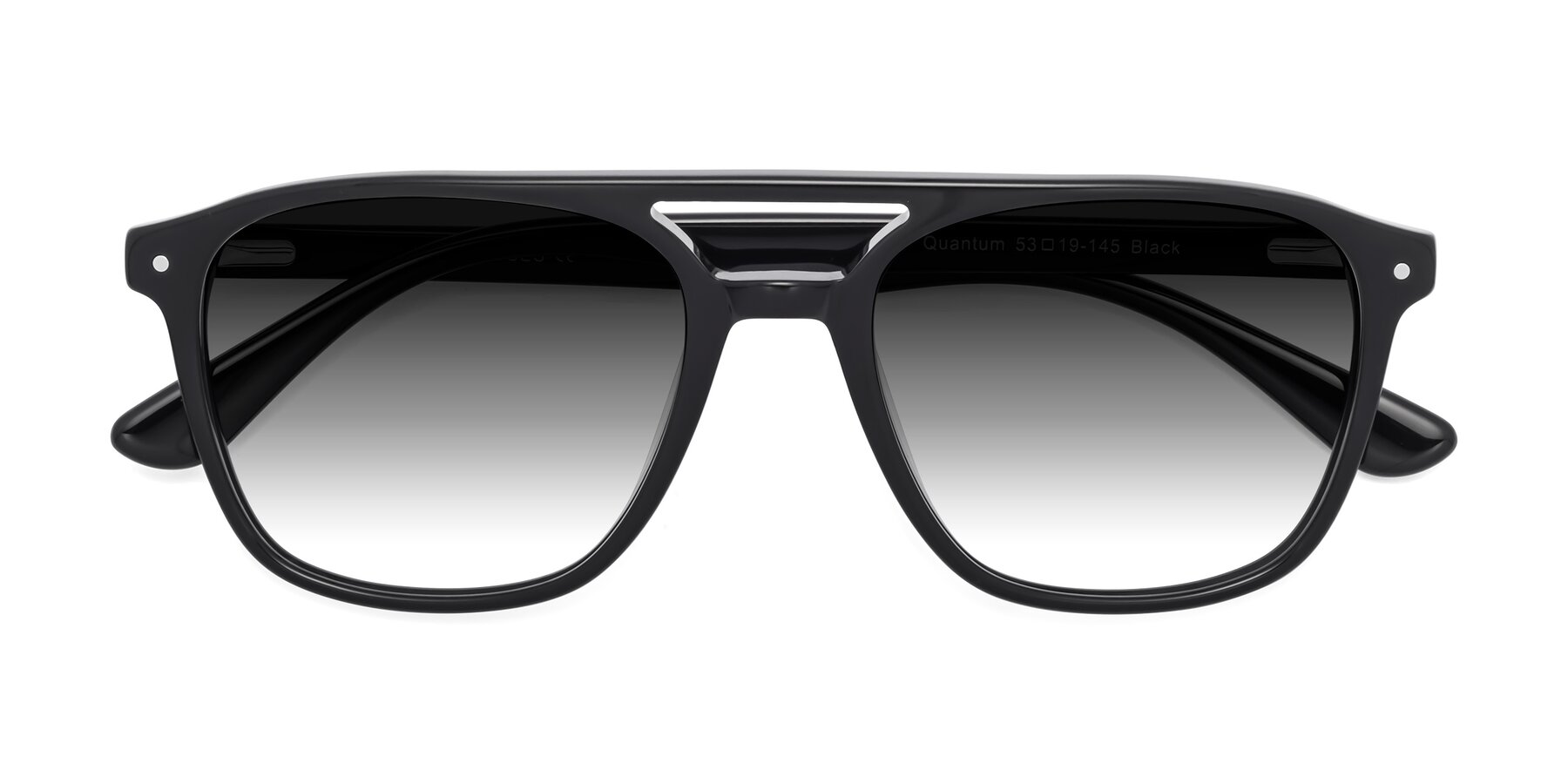 Folded Front of Quantum in Black with Gray Gradient Lenses