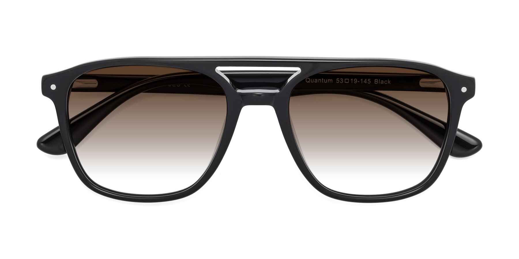 Folded Front of Quantum in Black with Brown Gradient Lenses