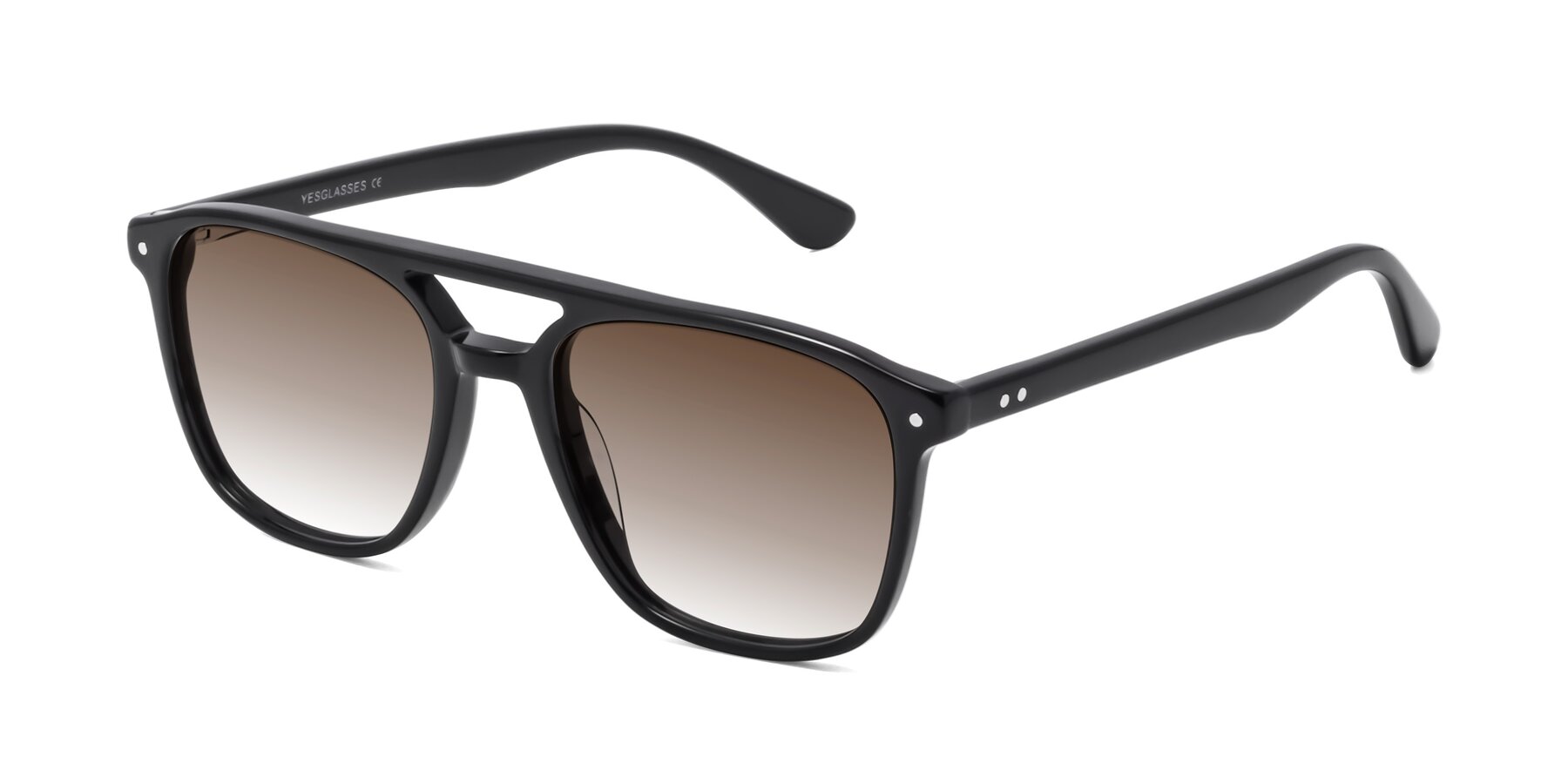 Angle of Quantum in Black with Brown Gradient Lenses