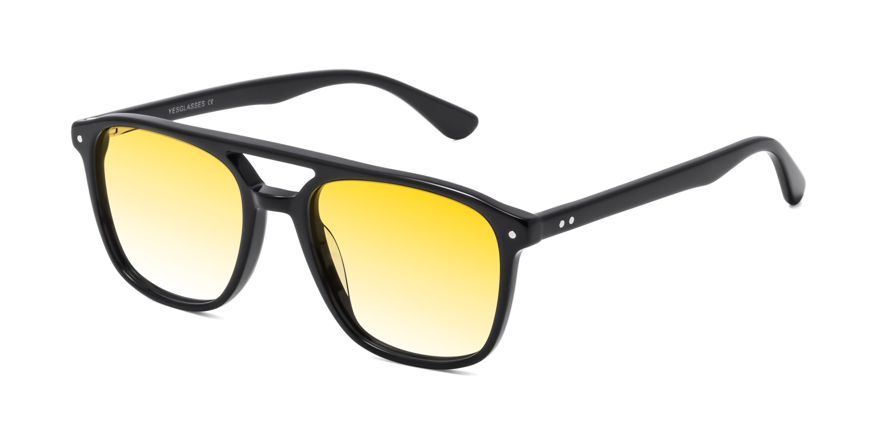 Angle of Quantum in Black with Yellow Gradient Lenses