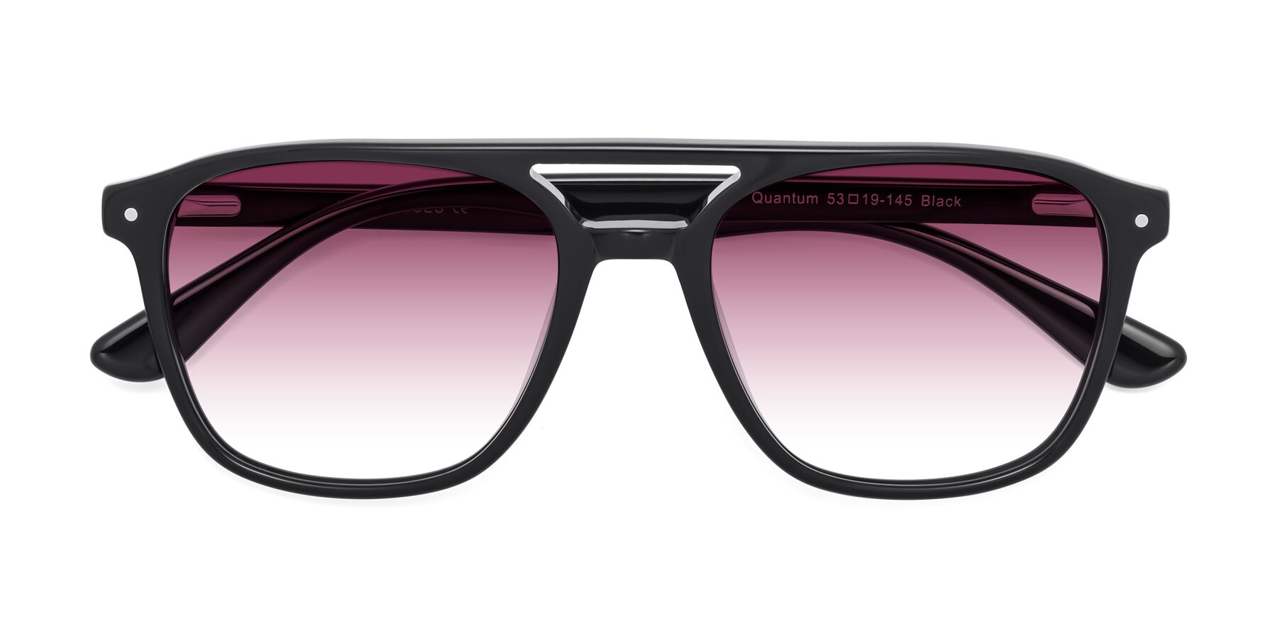 Folded Front of Quantum in Black with Wine Gradient Lenses