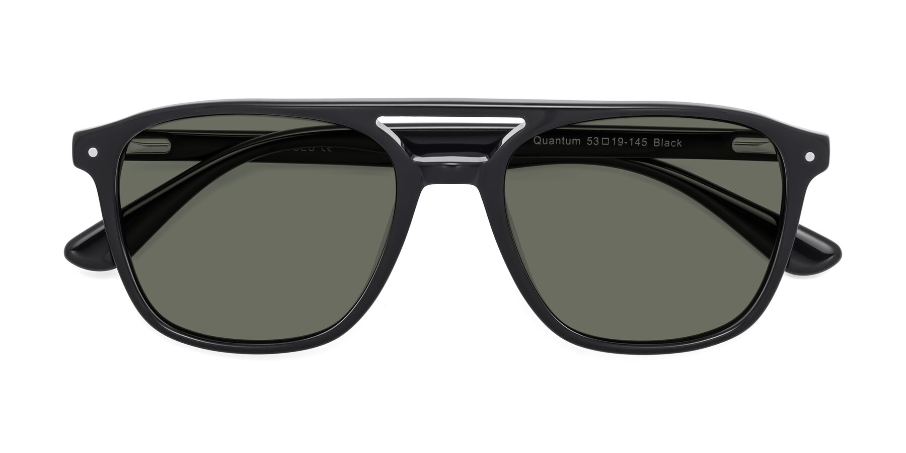 Folded Front of Quantum in Black with Gray Polarized Lenses