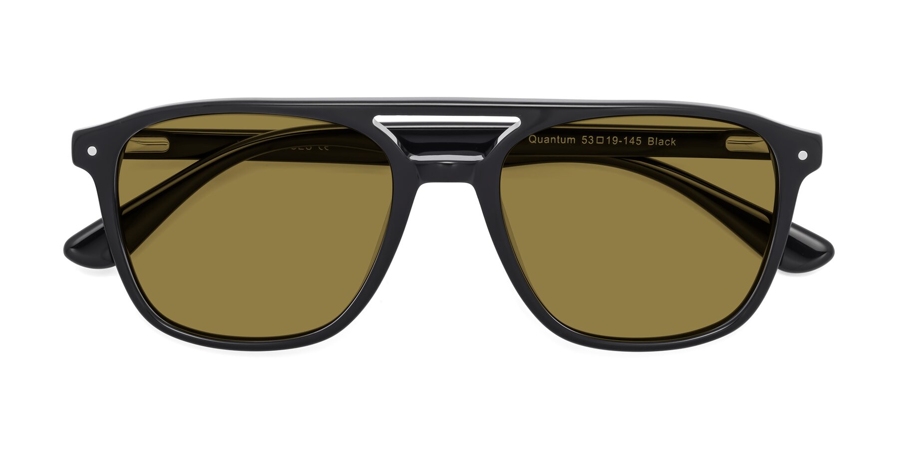 Folded Front of Quantum in Black with Brown Polarized Lenses