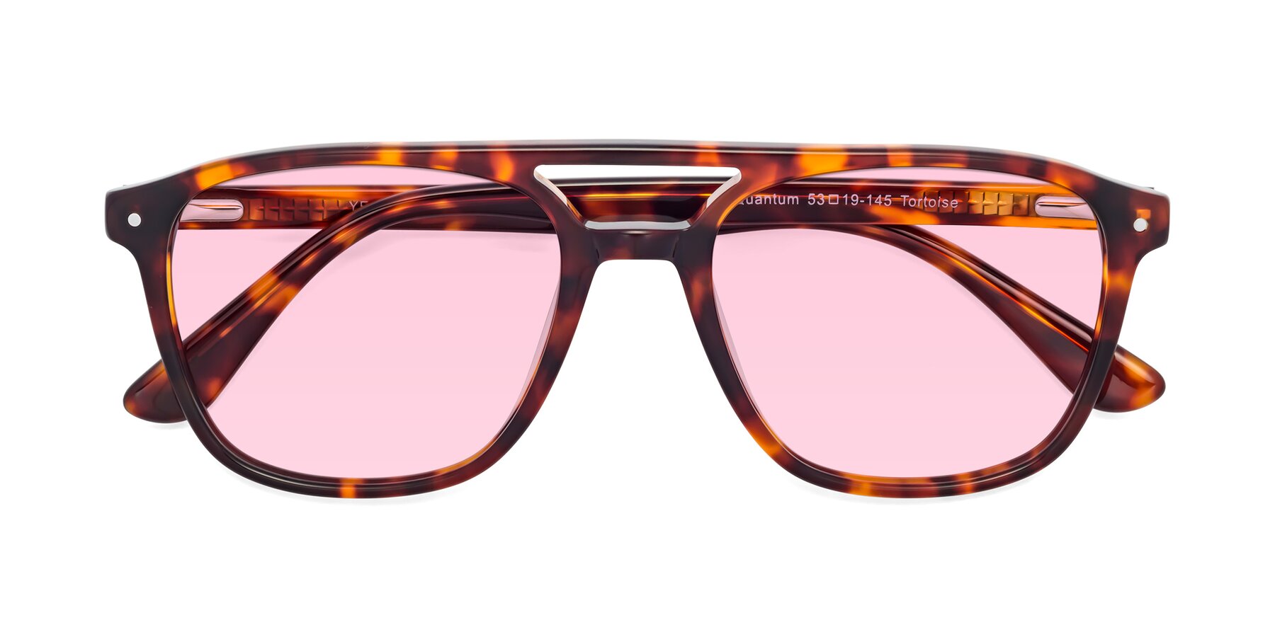 Folded Front of Quantum in Tortoise with Light Pink Tinted Lenses