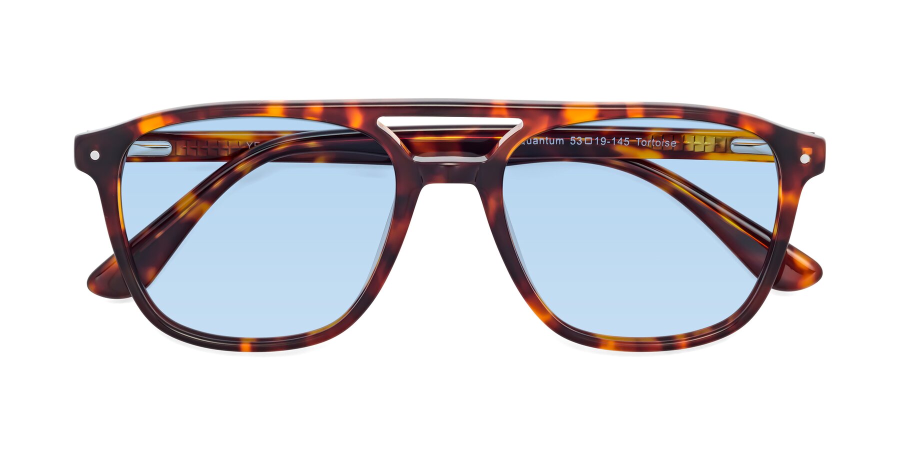 Folded Front of Quantum in Tortoise with Light Blue Tinted Lenses
