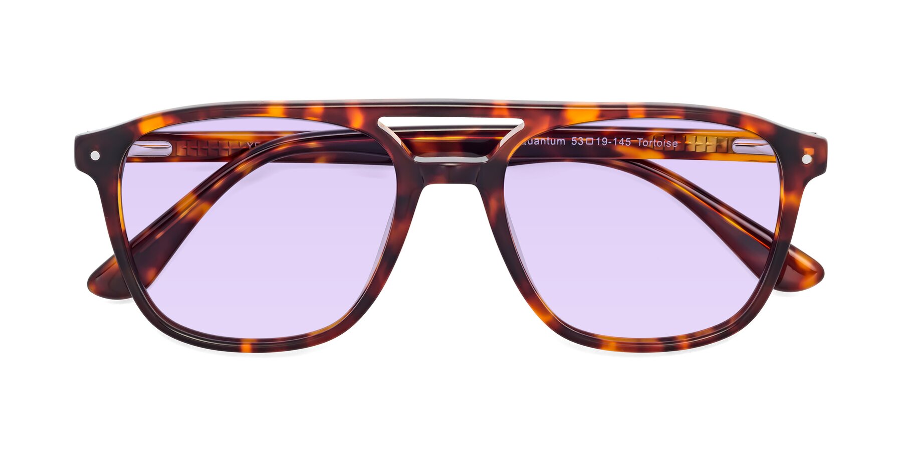 Folded Front of Quantum in Tortoise with Light Purple Tinted Lenses