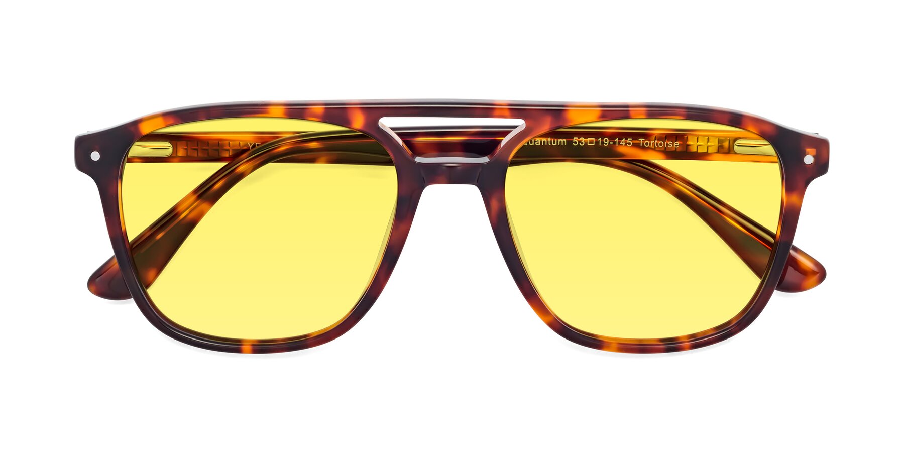 Folded Front of Quantum in Tortoise with Medium Yellow Tinted Lenses
