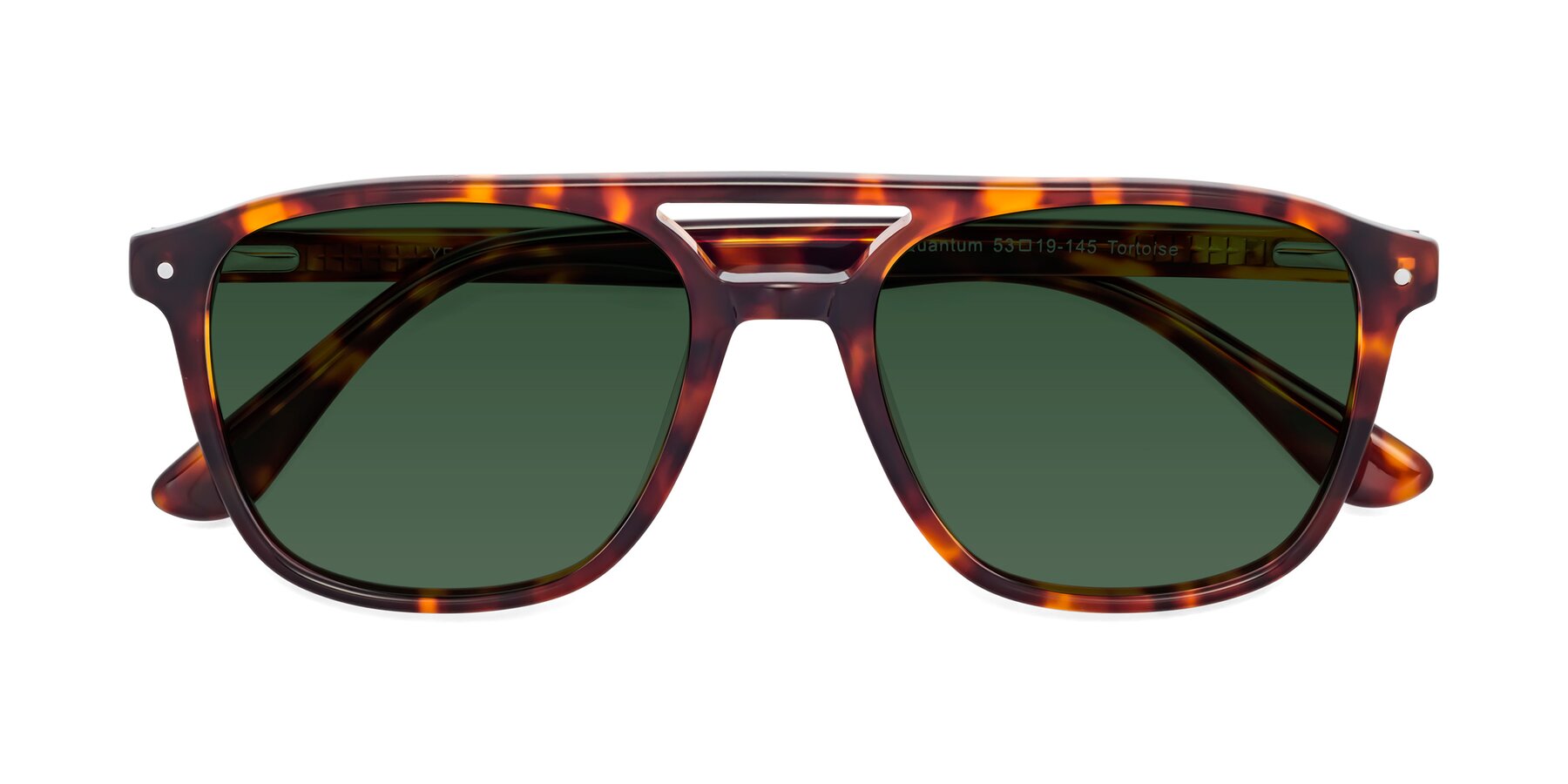 Folded Front of Quantum in Tortoise with Green Tinted Lenses