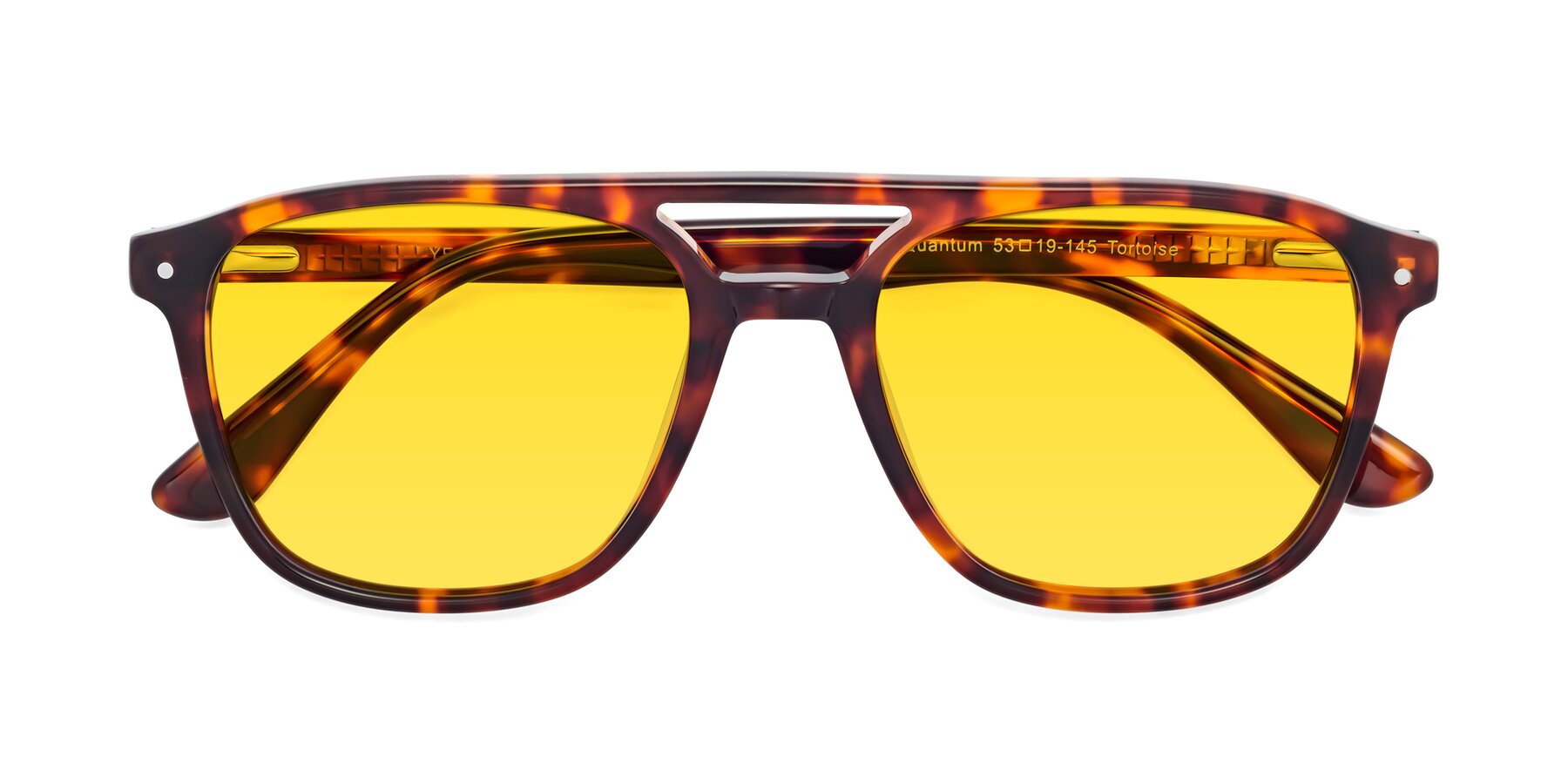 Folded Front of Quantum in Tortoise with Yellow Tinted Lenses