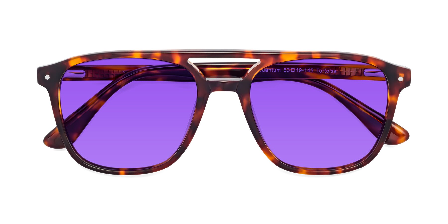 Folded Front of Quantum in Tortoise with Purple Tinted Lenses