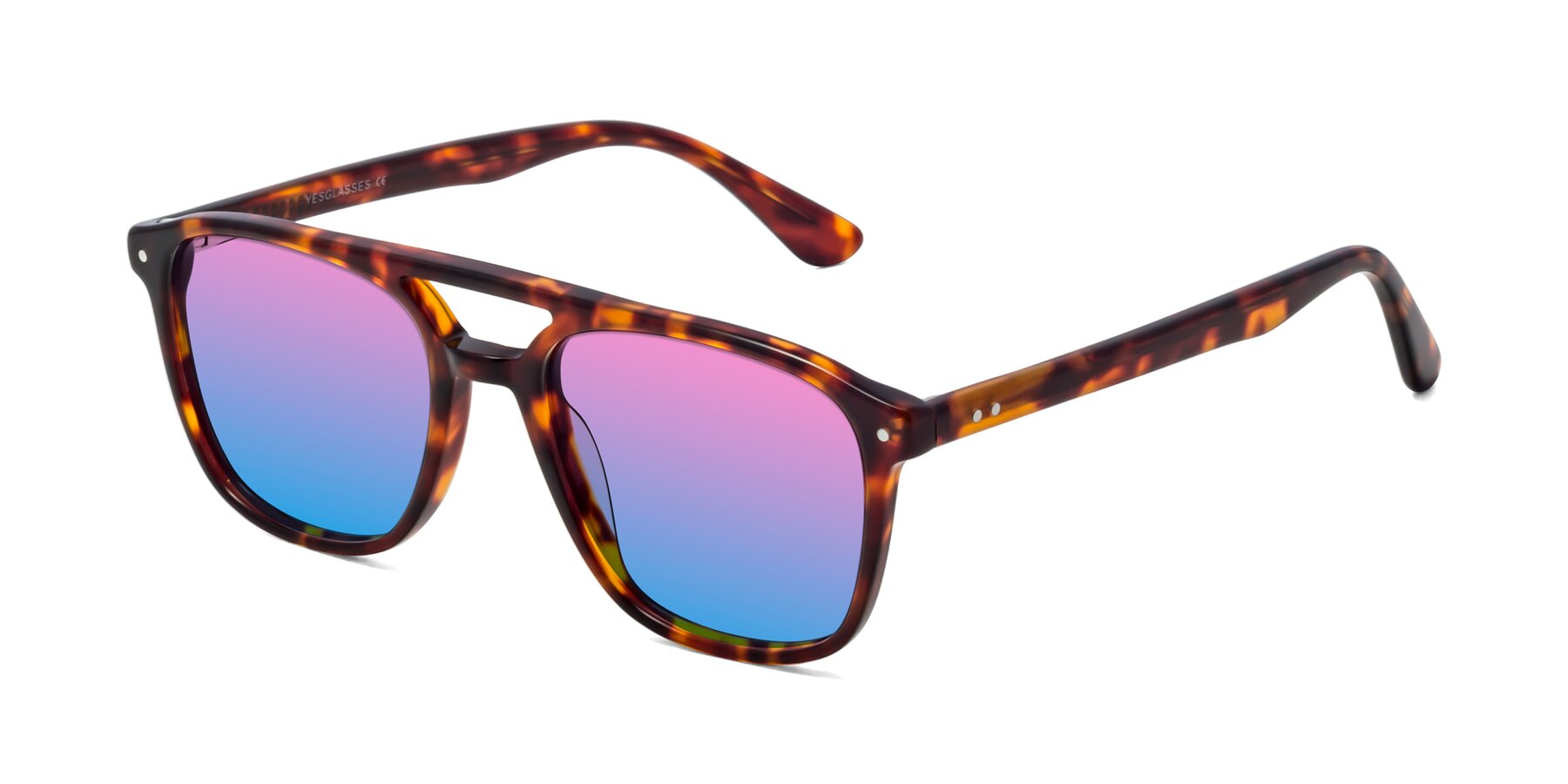 Angle of Quantum in Tortoise with Pink / Blue Gradient Lenses