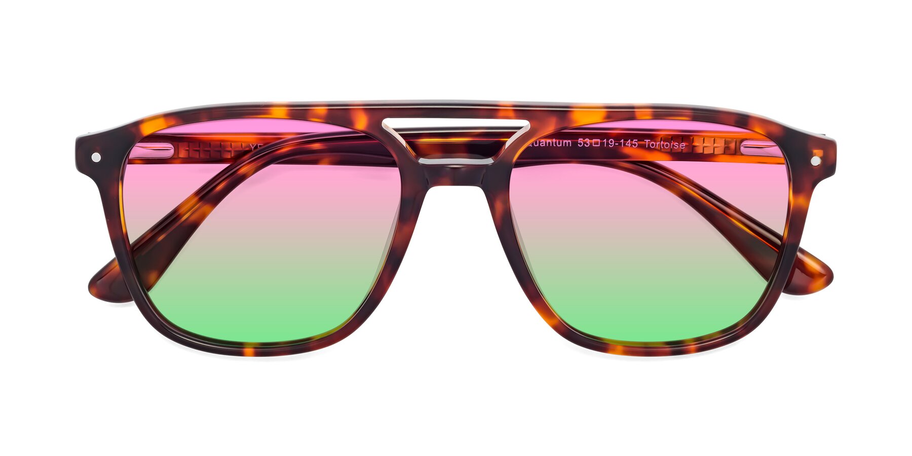 Folded Front of Quantum in Tortoise with Pink / Green Gradient Lenses