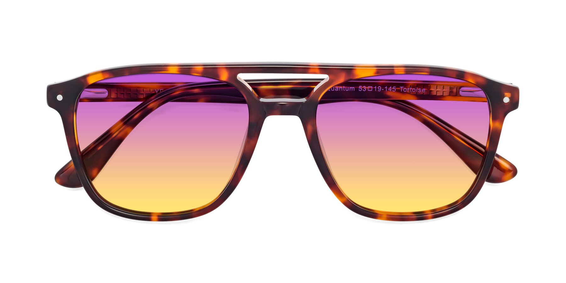 Folded Front of Quantum in Tortoise with Purple / Yellow Gradient Lenses