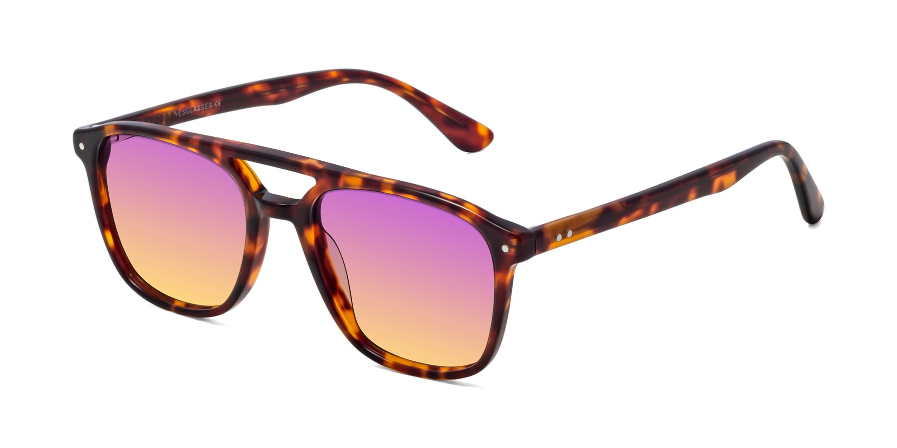 Angle of Quantum in Tortoise with Purple / Yellow Gradient Lenses