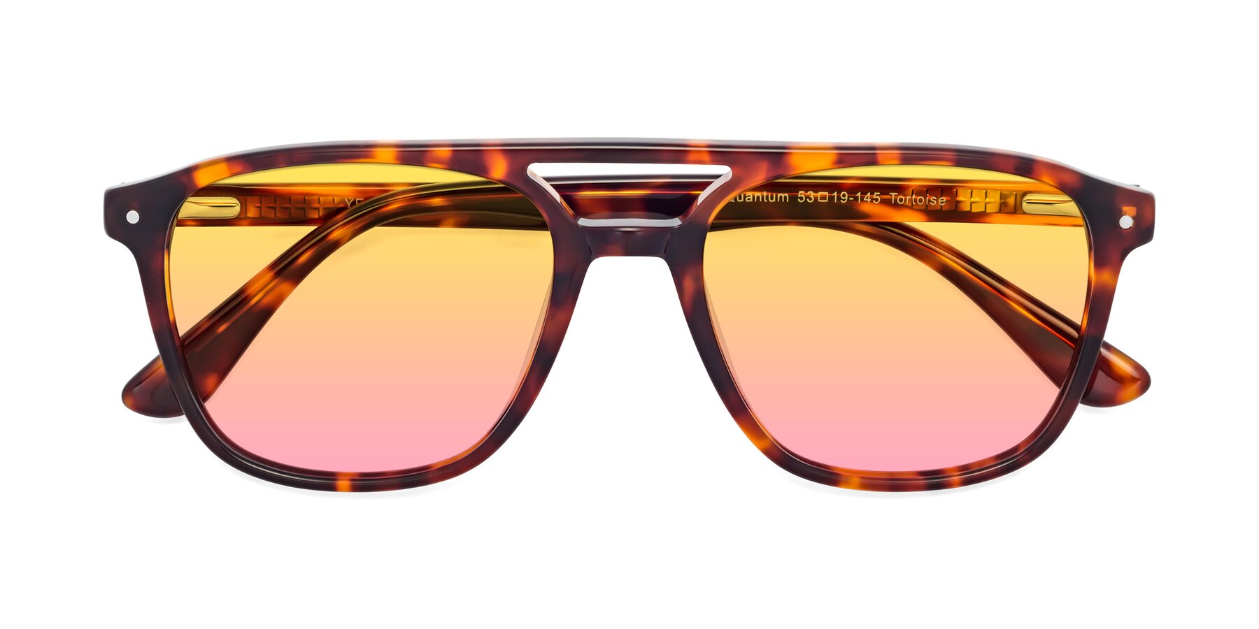 Folded Front of Quantum in Tortoise with Yellow / Pink Gradient Lenses