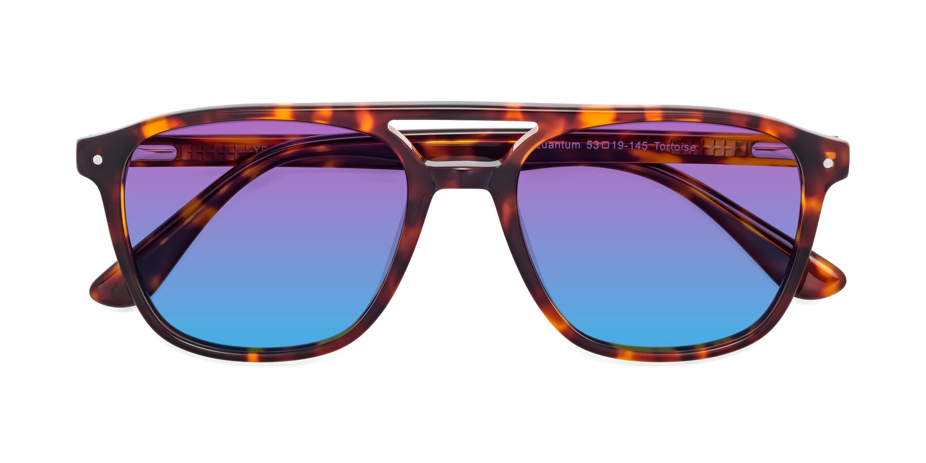 Folded Front of Quantum in Tortoise with Purple / Blue Gradient Lenses