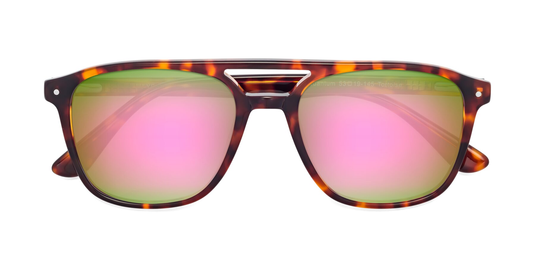 Folded Front of Quantum in Tortoise with Pink Mirrored Lenses