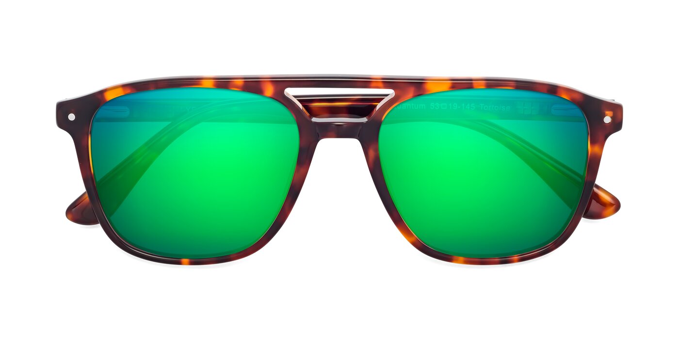 Quantum - Tortoise Flash Mirrored Sunglasses