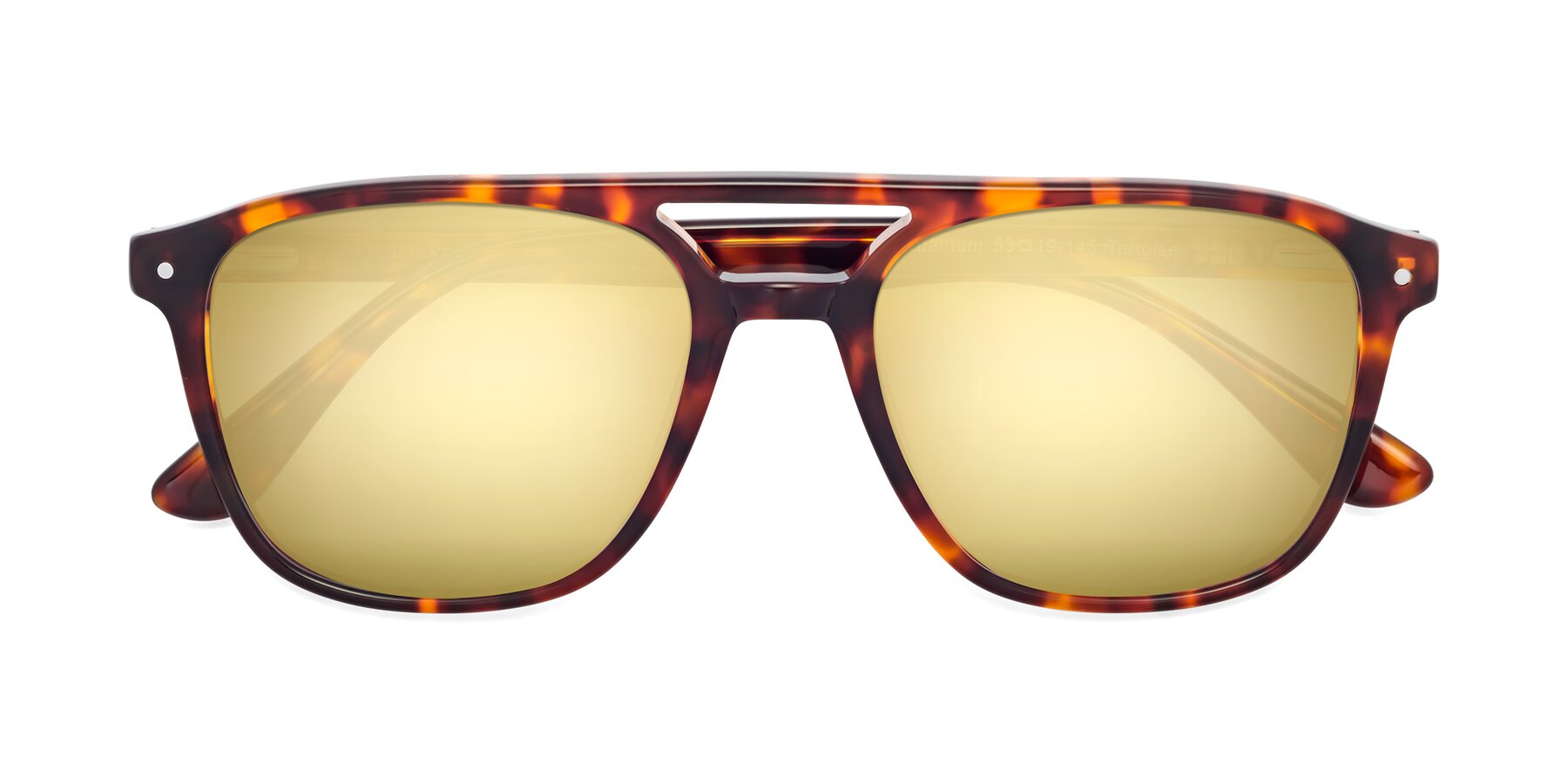 Folded Front of Quantum in Tortoise with Gold Mirrored Lenses