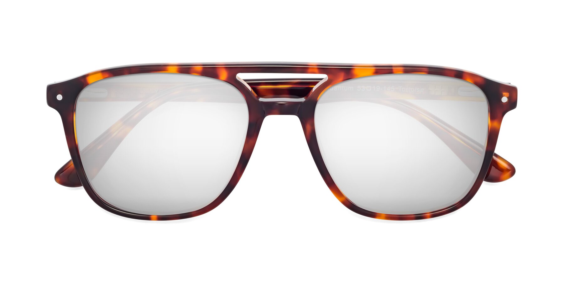 Folded Front of Quantum in Tortoise with Silver Mirrored Lenses