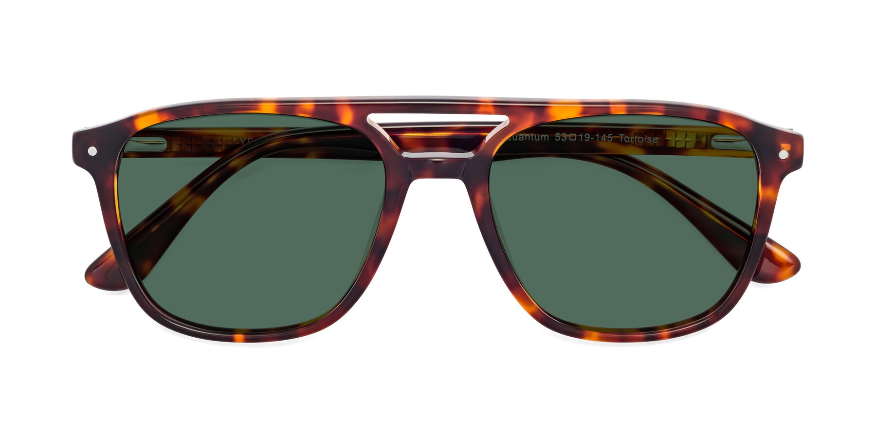 Folded Front of Quantum in Tortoise with Green Polarized Lenses