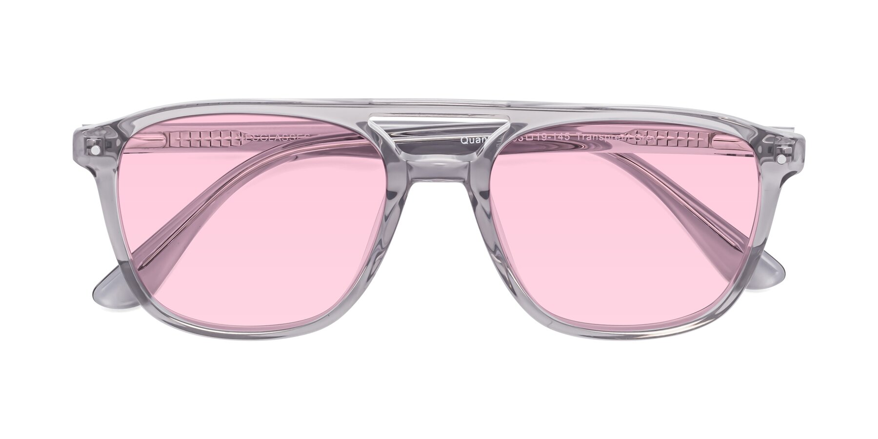 Folded Front of Quantum in Transprent Gray with Light Pink Tinted Lenses