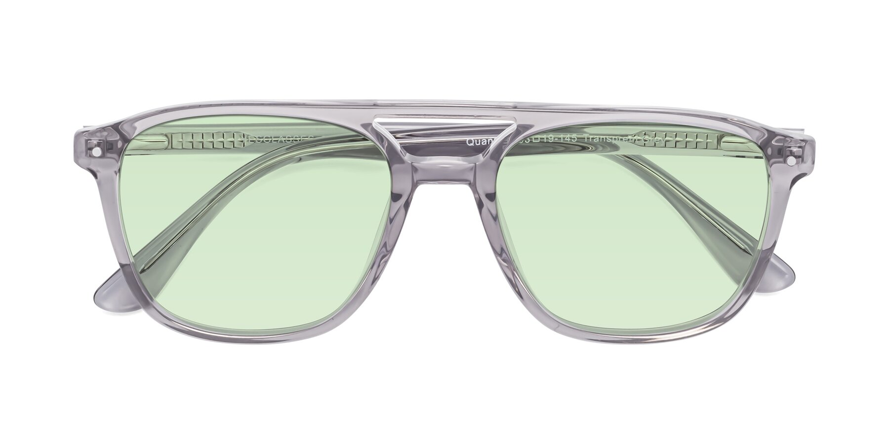 Folded Front of Quantum in Transprent Gray with Light Green Tinted Lenses