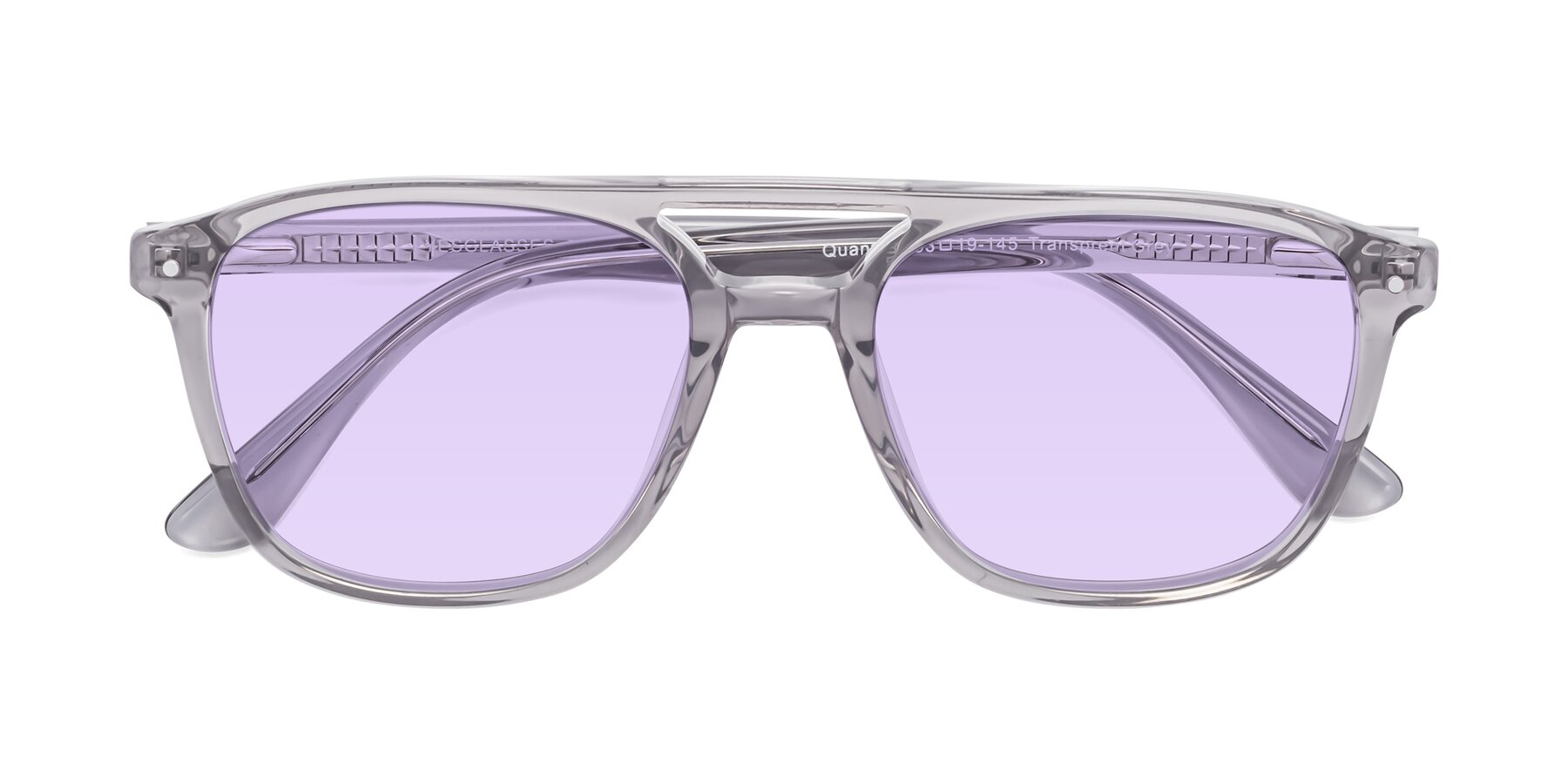 Folded Front of Quantum in Transprent Gray with Light Purple Tinted Lenses