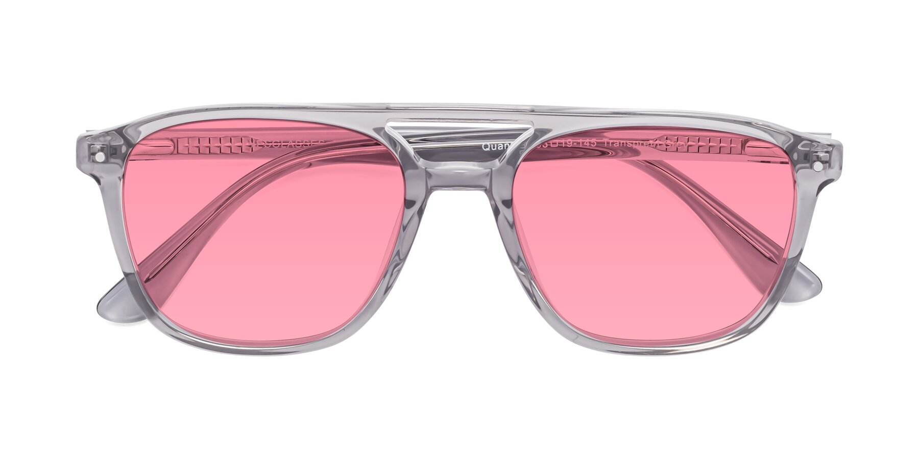 Folded Front of Quantum in Transprent Gray with Pink Tinted Lenses
