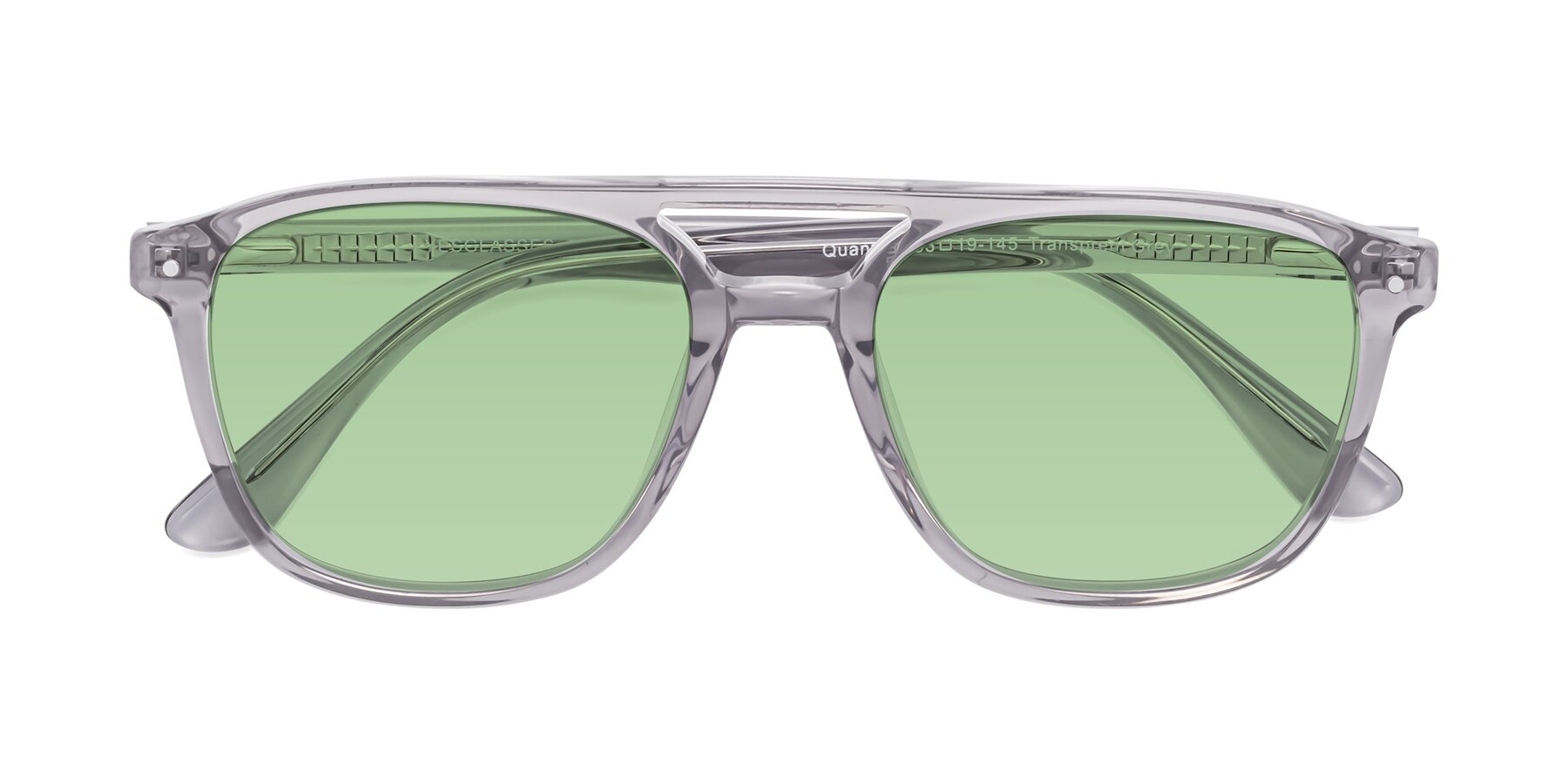 Folded Front of Quantum in Transprent Gray with Medium Green Tinted Lenses