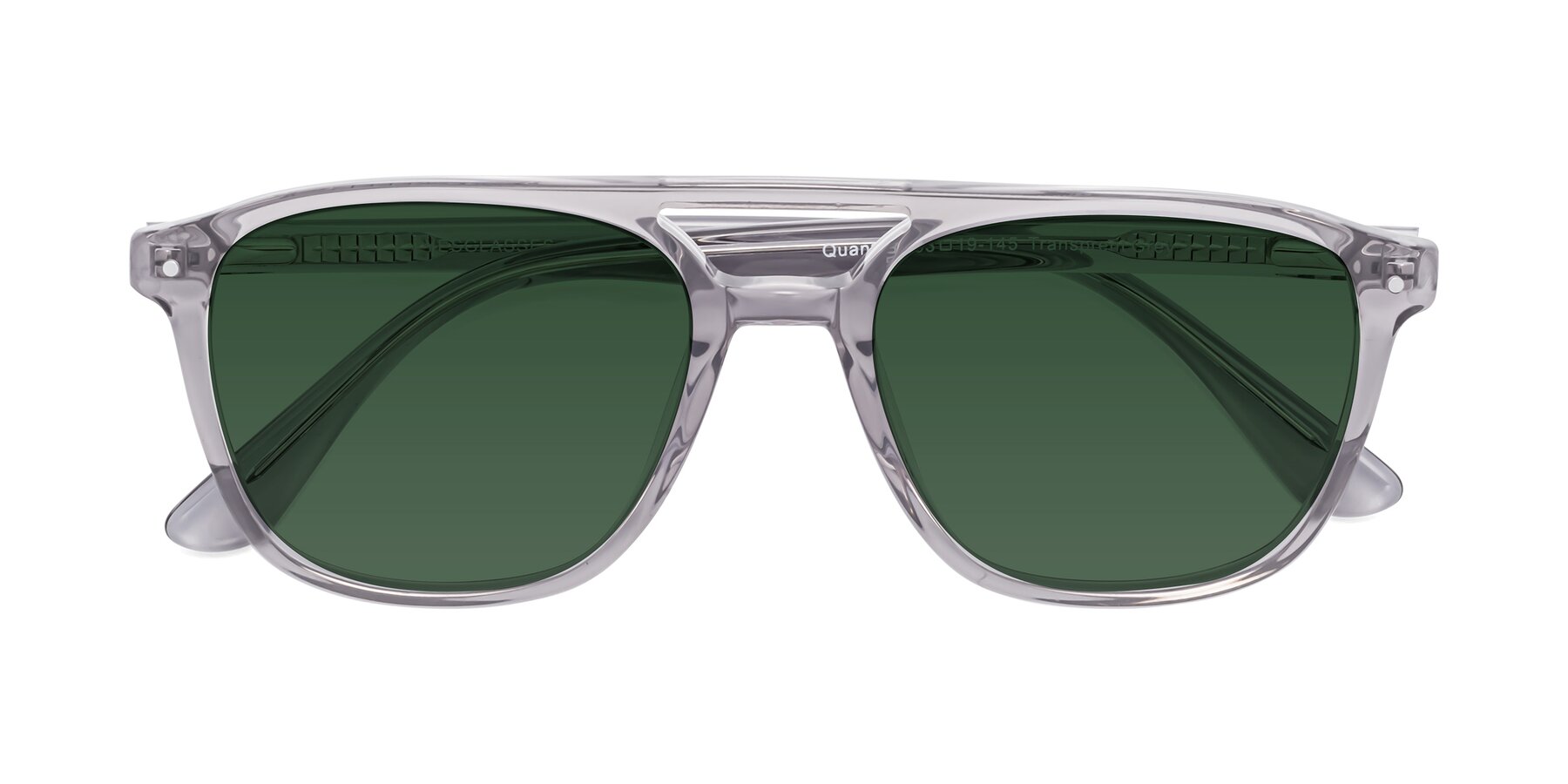 Folded Front of Quantum in Transprent Gray with Green Tinted Lenses