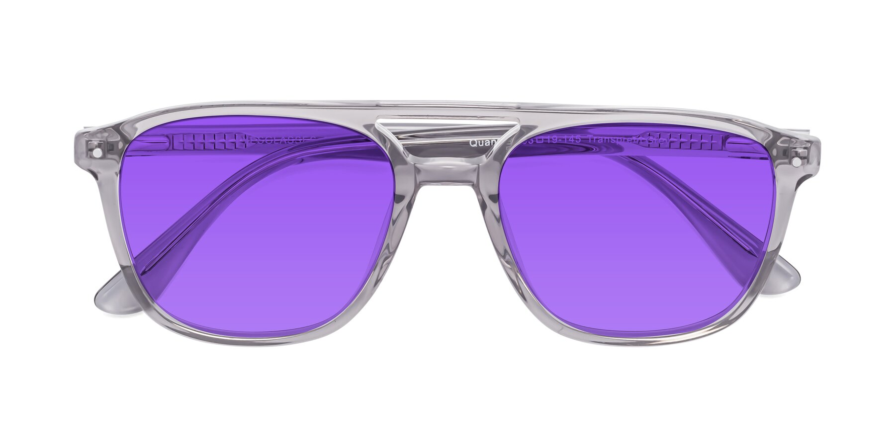Folded Front of Quantum in Transprent Gray with Purple Tinted Lenses
