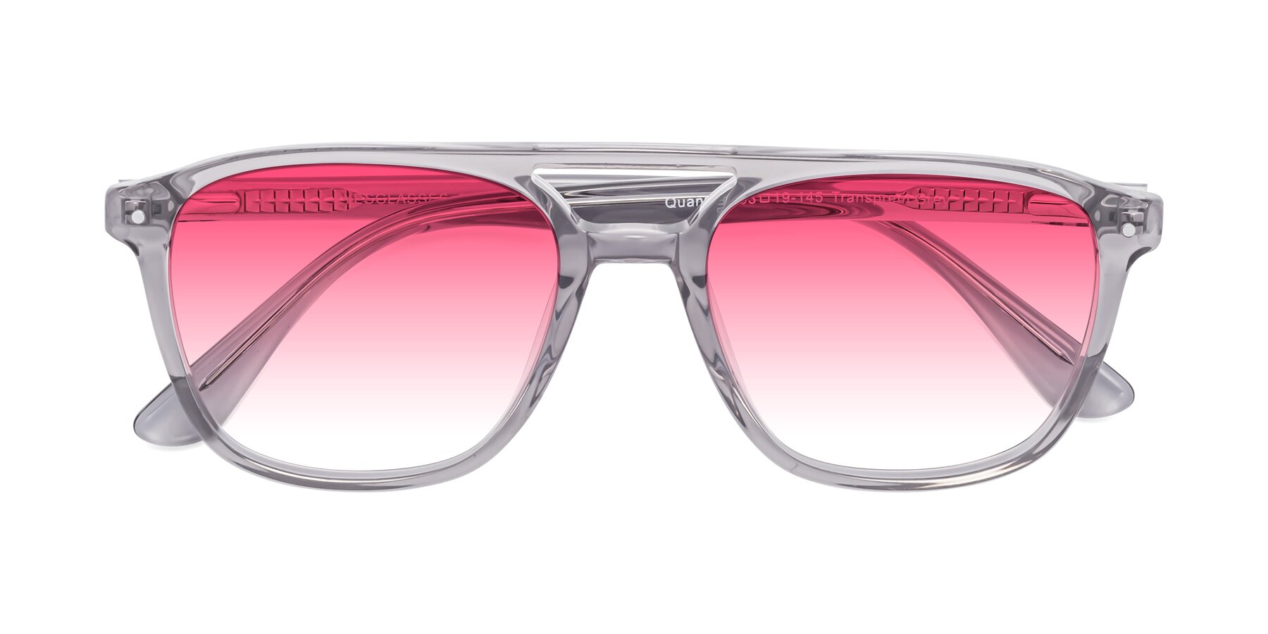 Folded Front of Quantum in Transprent Gray with Pink Gradient Lenses
