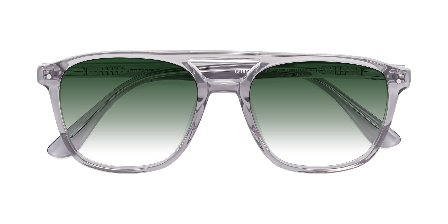Folded Front of Quantum in Transprent Gray with Green Gradient Lenses