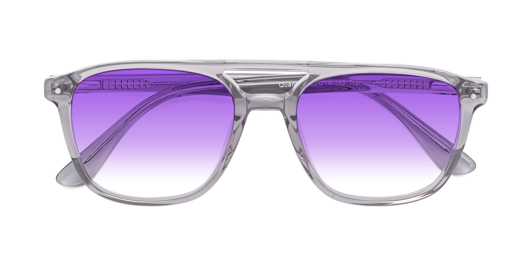 Folded Front of Quantum in Transprent Gray with Purple Gradient Lenses