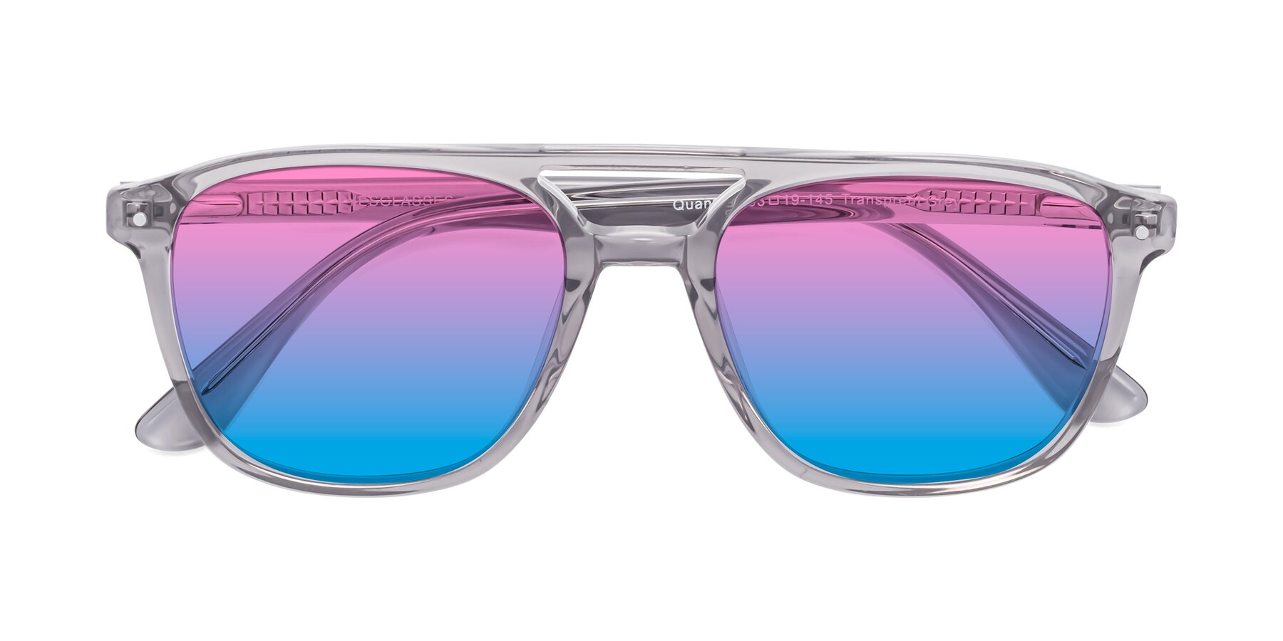 Folded Front of Quantum in Transprent Gray with Pink / Blue Gradient Lenses
