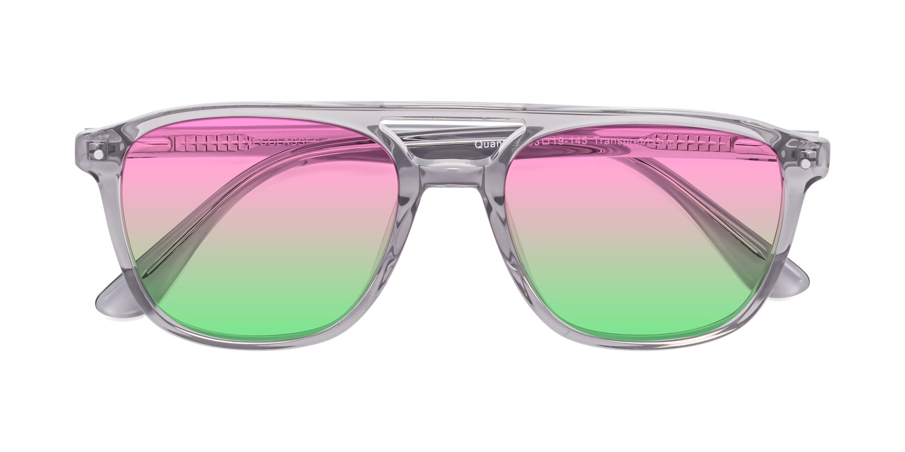 Folded Front of Quantum in Transprent Gray with Pink / Green Gradient Lenses