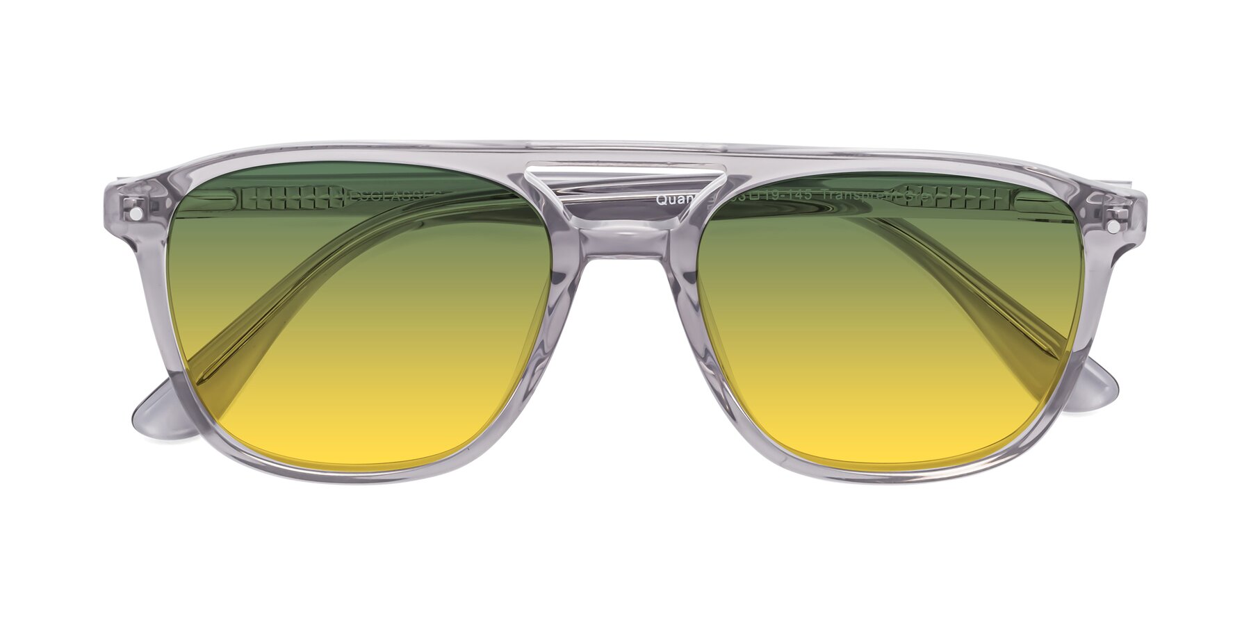 Folded Front of Quantum in Transprent Gray with Green / Yellow Gradient Lenses