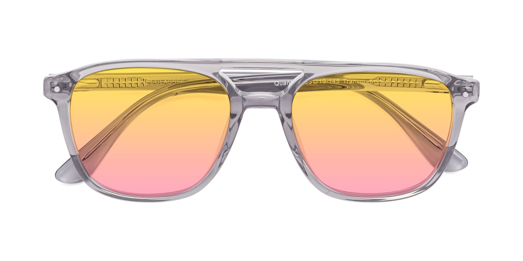 Folded Front of Quantum in Transprent Gray with Yellow / Pink Gradient Lenses
