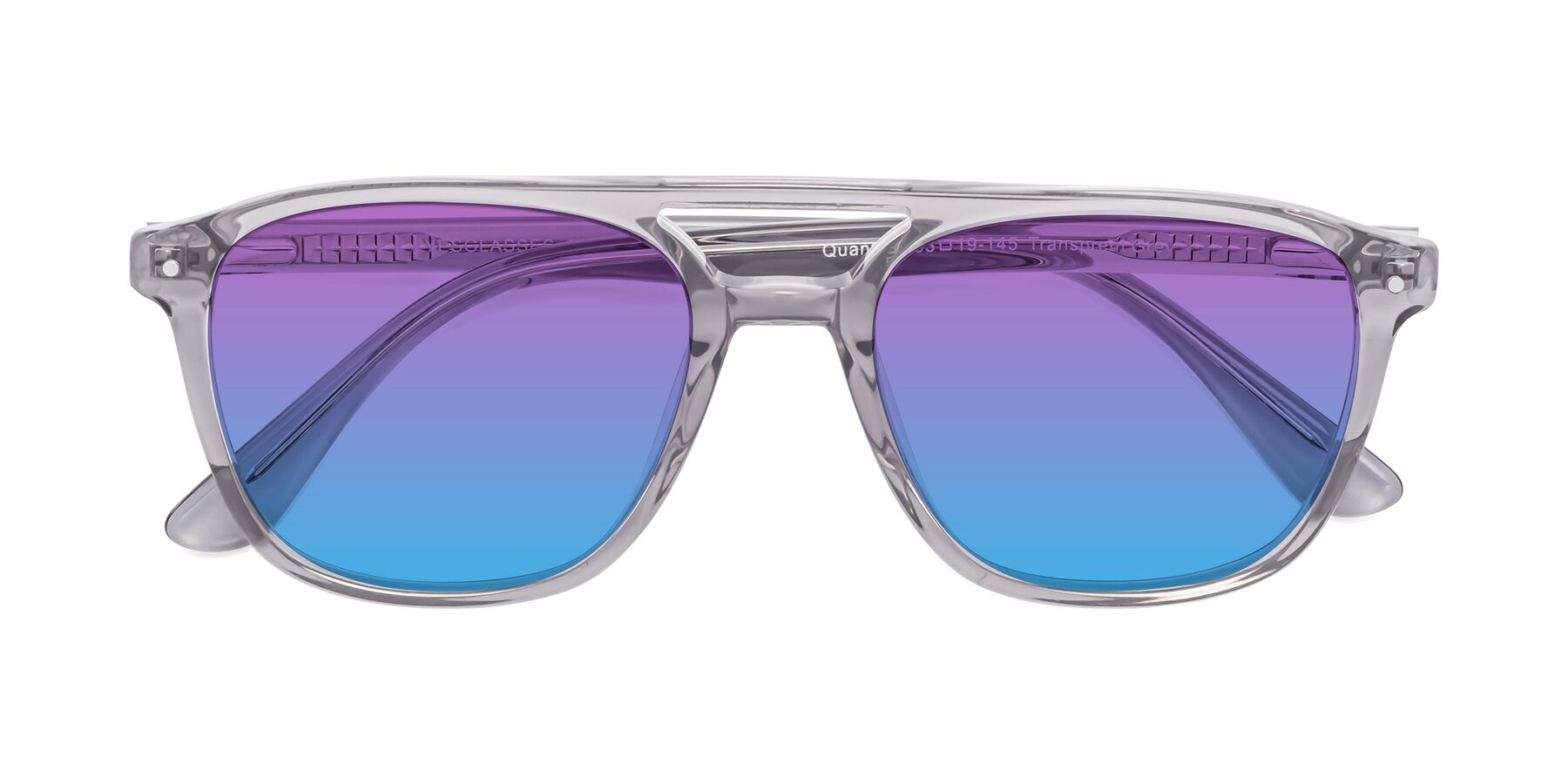 Folded Front of Quantum in Transprent Gray with Purple / Blue Gradient Lenses